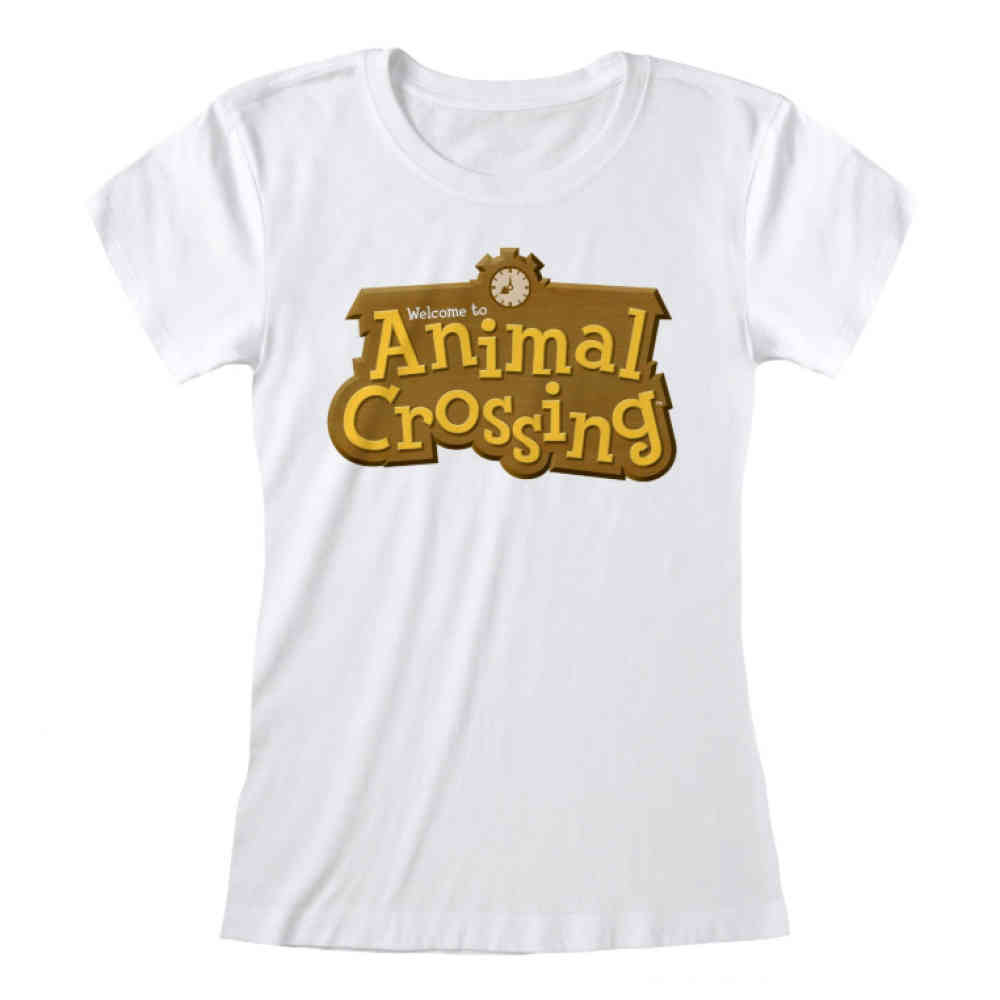 Nintendo Animal Crossing - 3D Logo Ladies T-shirt - White